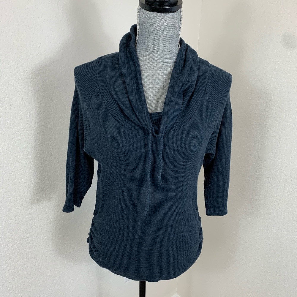 Blue Cowl Neck Top